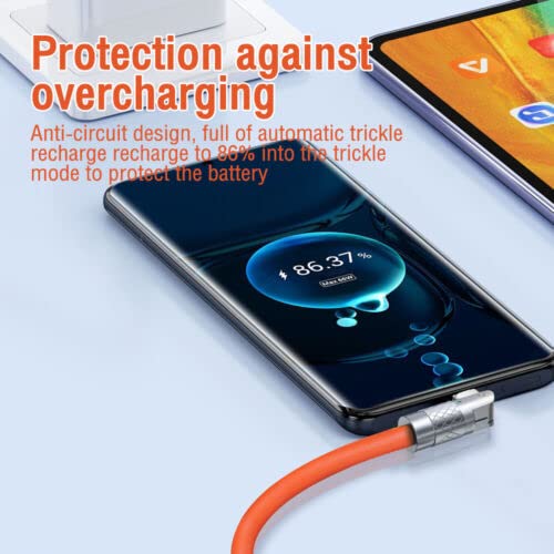 Image of Roktry 180 Rotating Fast Charge Cable, 1.8m USB Cable Charging Fast Charge Cable, Flexible Rotary Connector for Type-c Micro-USB, for Home, Office, Car 120W Type C Charging Cords,Phone Fast Charging