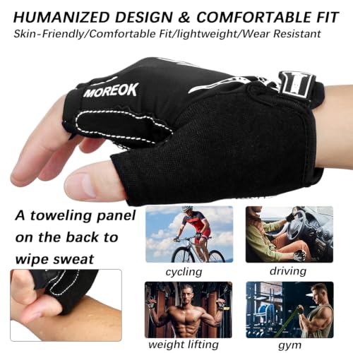 Image of MOREOK Shock-Absorbing Breathable Biking Cycling Gloves Half Finger Outdoor Sport Bicycle Gloves Mountain Road Bike Riding Gloves for Men and Women