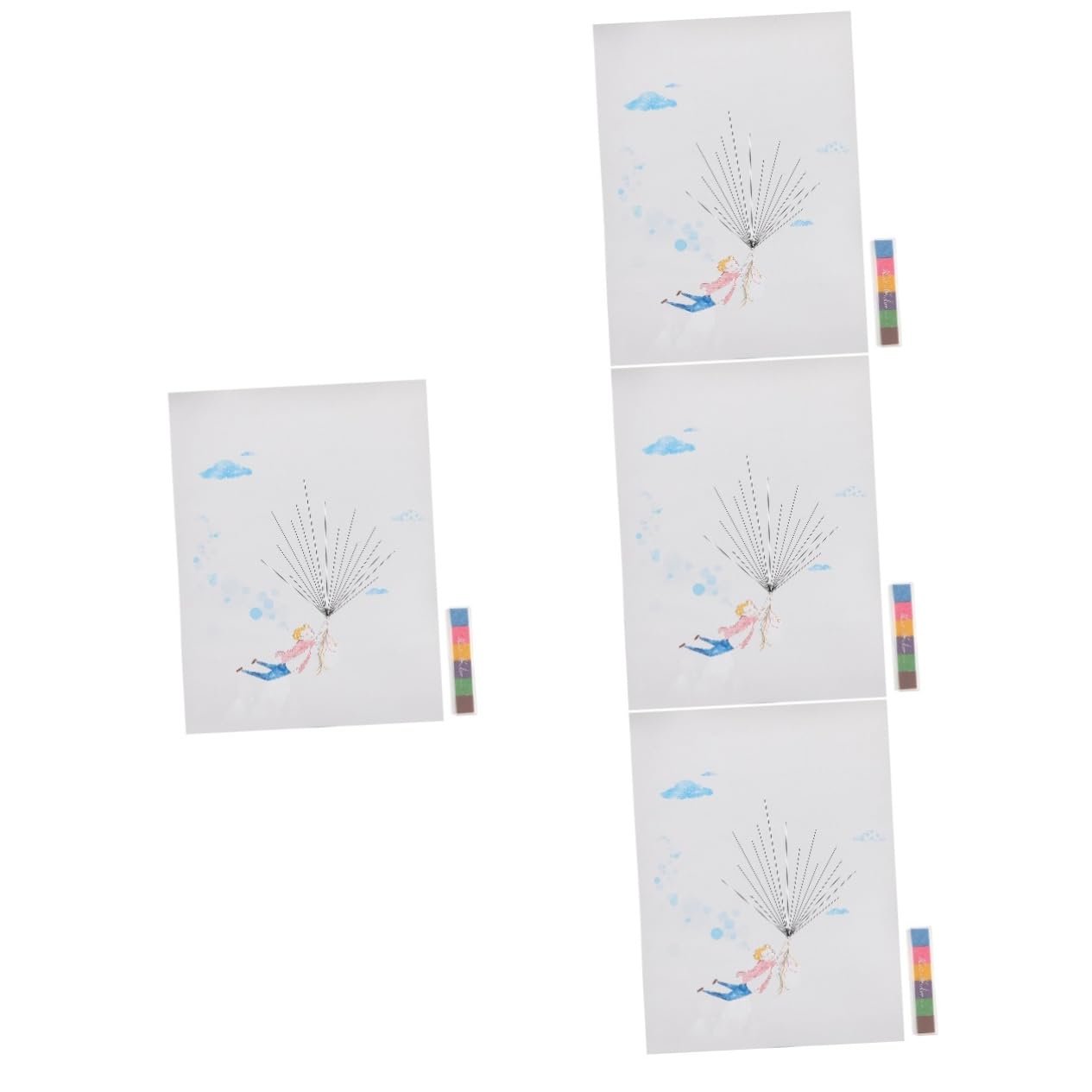 Gadpiparty 4 Stücke Hochzeit Fingerabdruck Gästebuch Ballon Zeichen-braut Dusche Hochzeit Decor