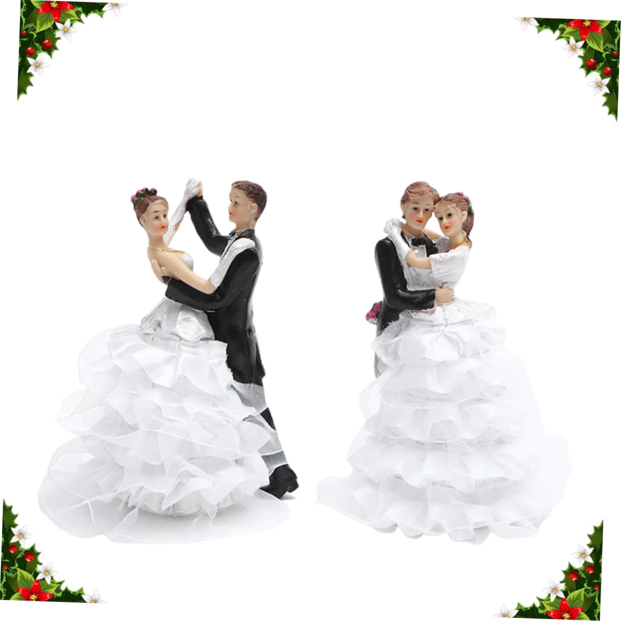 Cabilock Mini Décorations Paysagères Détaillées en Résine 2pcs Figurines de Mariage pour Décoration de Gâteau Créative Adaptées aux Jardins Féeriques et Collections Miniatures