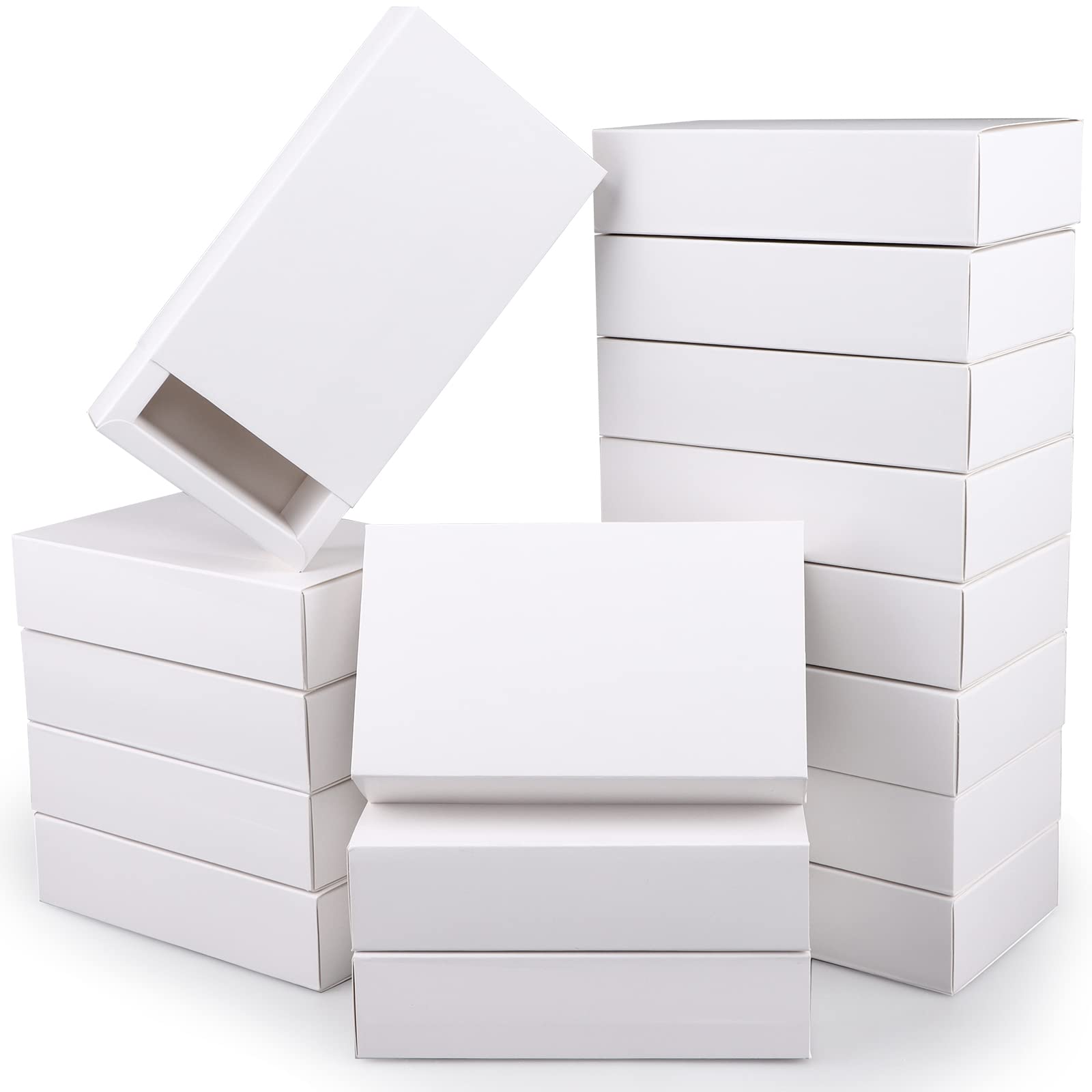26 PCS Rectangle Drawer Kraft Boxes Small Cardboard Present Packaging Boxes for Party Favor Treats, Candy and Jewelry Crafts, 6.5 x 3.7 x 1.6 inch (White)