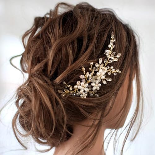 JAKAWIN Wedding Hair Accessories Bridal Hair Pieces Pearl Hair Comb