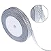 Gejoy 5 Rolls Gold Ribbon Metallic Glitter Ribbon for Gift Wrapping, Balloons, Flower Bouquet, Crafts, Floral, Wedding Birthday Party Decoration(Silver, 0.24 Inch Wide)
