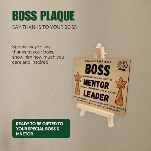 Wooden Desk Plaque with Easel – BOSS MENTOR LEADER Gift Plaque by tinydabba - 2