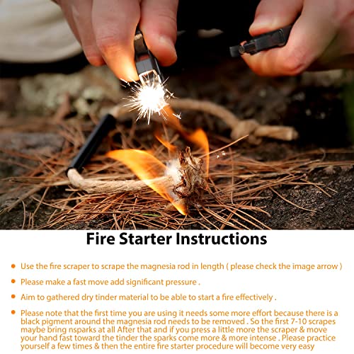 Oadnfa OA-FA02 Paracord Bracelets,Survival Bracelets For Men Paracord Tactical 5-In-1 Camping Gear Kits,With 12-Ft Detachable Rope,Fire Starter,Embedded Compass,Whistle&Emergency Multitools thumb #5