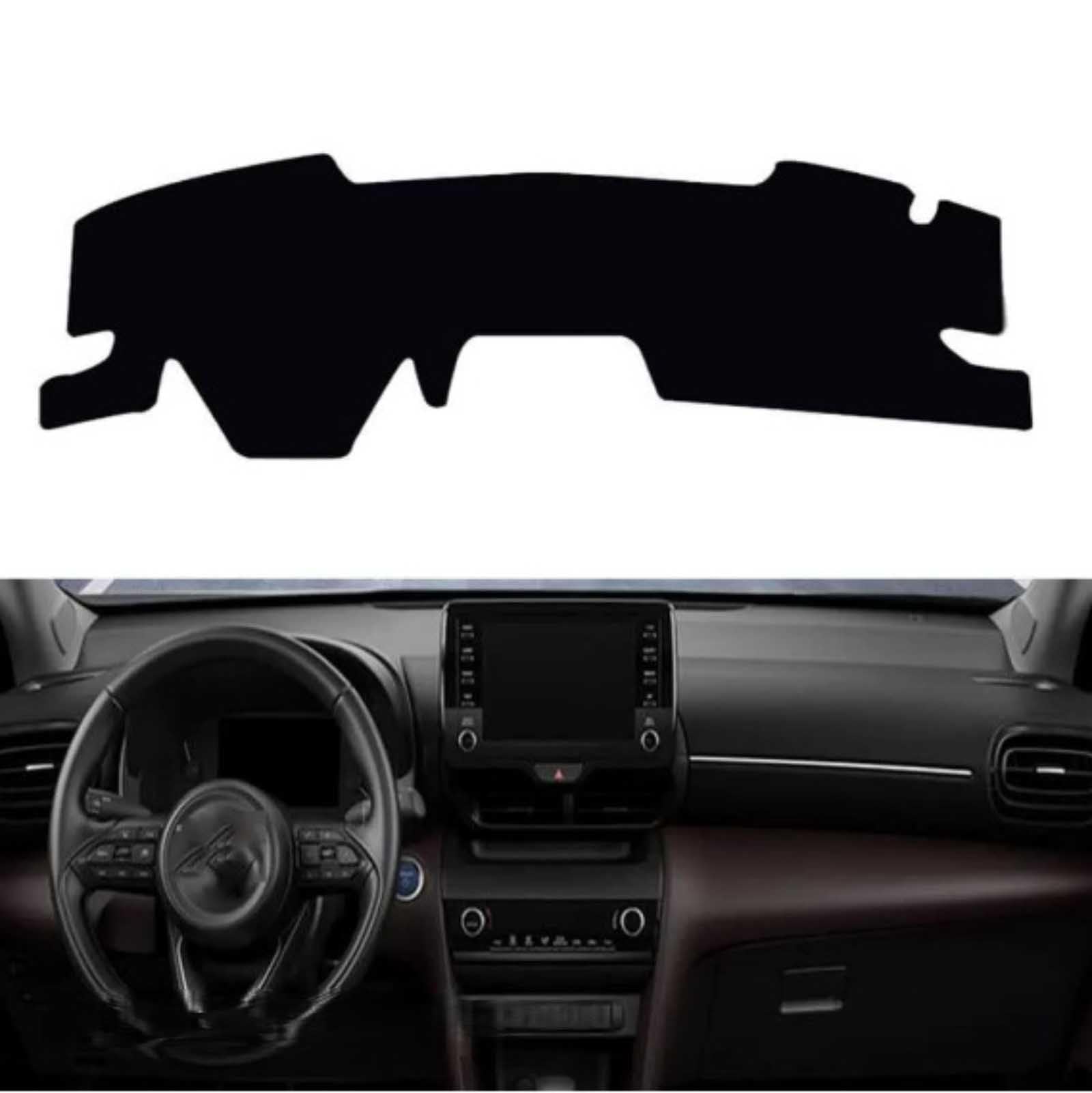 Pokrowiec na deskę rozdzielczą samochodu Toyota Yaris 2010-2023 RHD mata antypoślizgowa osłona przeciwsłoneczna dywan dywanik Pad konsola środkowa czarny