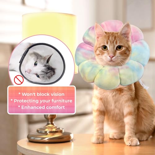 Image of Adjustable Dog Cone Collar, Soft Dog Elizabethan Collar Recovery E Collar After Surgery, Recovery E-Collar for Kittens /Puppies and Cats Recovery (Pink, M)