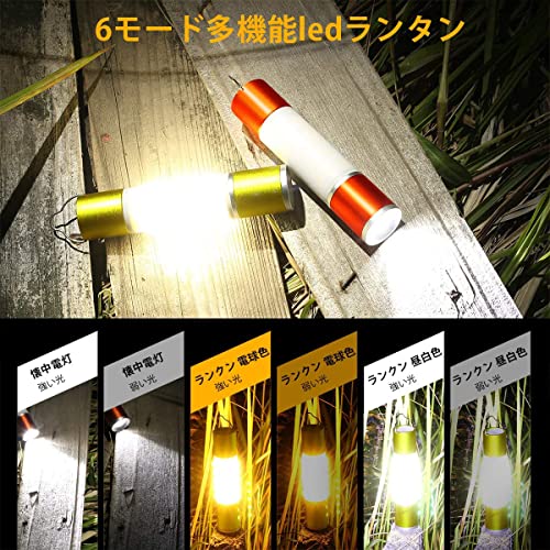 JXE JXO ミニ ledランタン ミニマライト ランタン led 充電式 ランタン Led 充電式ランキング 懐中電灯 モバイルバッテリー キャンプライト アウトドア キャンプ用品 PSE認定済（朱色） 2枚目
