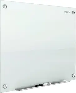 Quartet Magnetic Glass Dry Erase White Board, 48''W x 36''H Whiteboard, Infinity Frameless Mounting, White Surface (G4836W)