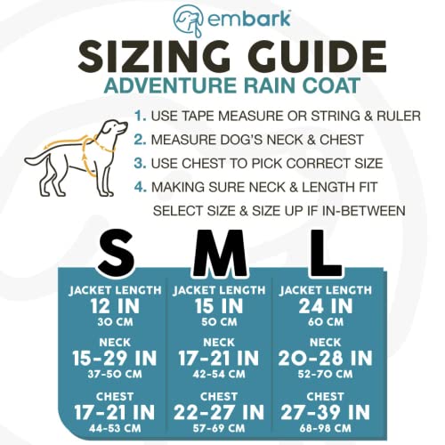 Embark Adventure Dog Raincoat - Lightweight, Reflective Waterproof Rain Jacket For Dogs Rain Coat For Dogs Waterproof - Small Dog Rain Coat |Dog Rain Jacket| (Blue) #TOP1