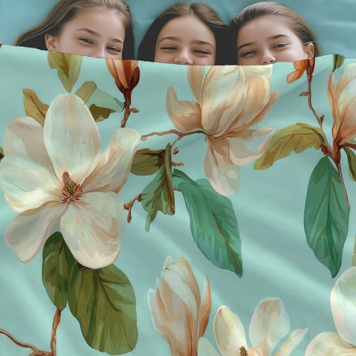 Plaid campagne pastorale couverture douce chaude fleurs magnolia 3D - 6