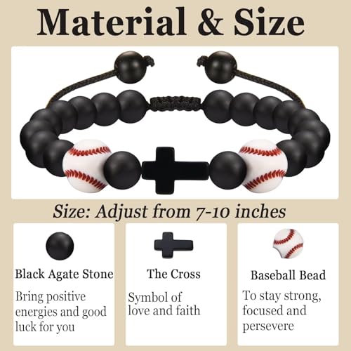 Pulseras de cruz de baloncesto ajustables: joyería juvenil resistente al agua 5