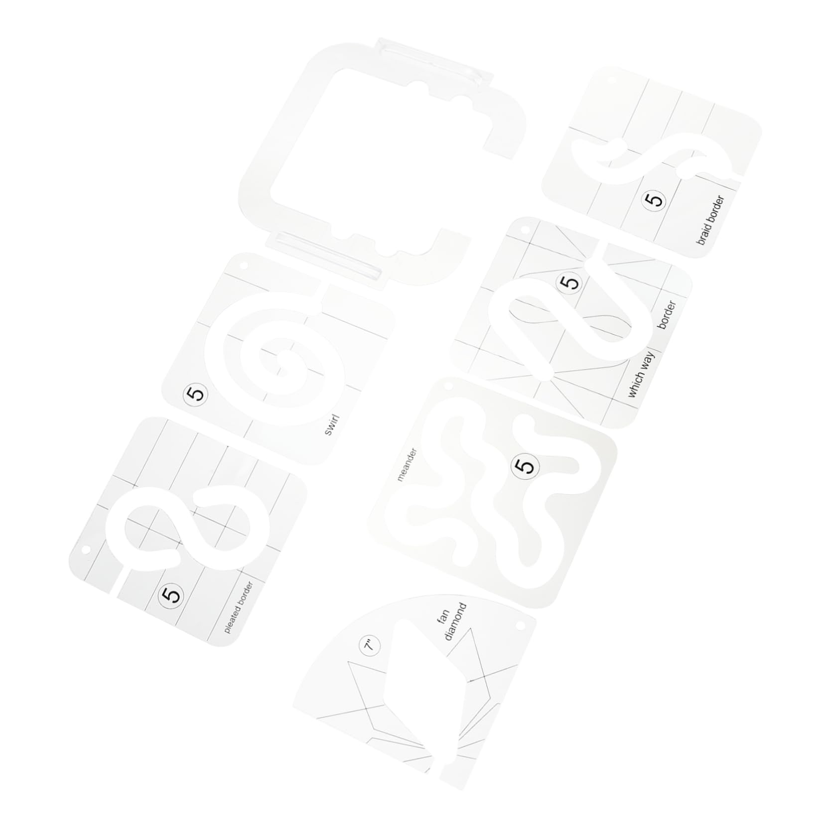 Angoily 7 Piezas de Costura Acrílica para Patchwork Plantillas de Costura Diy Ruedas de Acolchado Herramienta Profesional para Diseño de Material Duradero y Seguro