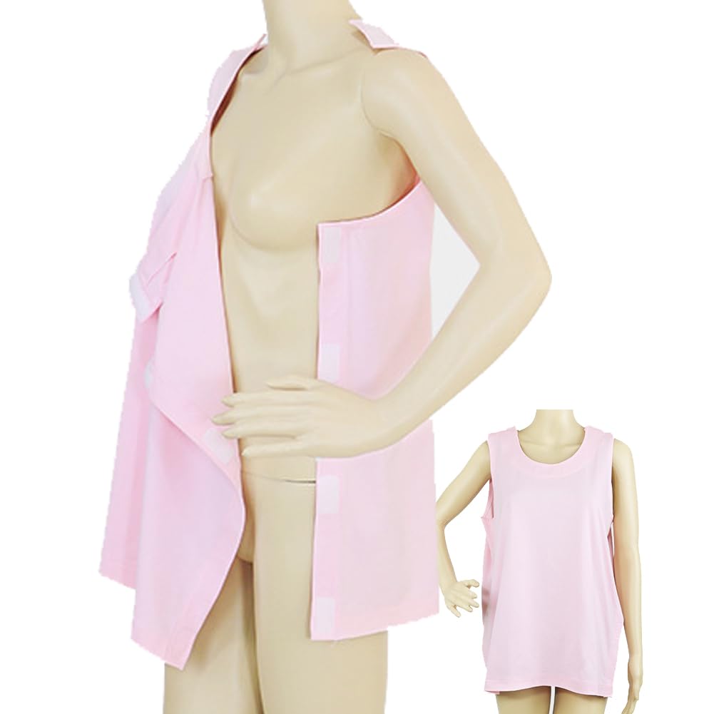 DURASIKO Post Shoulder Surgery Shirt,Sides and Full Arm Opening,Snap Open Tearaway Shirt,Soft Cotton Material,Chemo Clothing for Home Care/Post