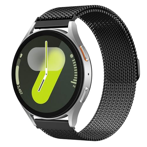 Astorgos Correa Metálica Magnética para Samsung Galaxy Watch 7 6 5 4 FE 40mm 44mm/6 4 Classic 43mm 47mm 42mm 46mm/5 Pro 45mm, 20mm Pulsera Milanese Loop de Acero Inoxidable para Hombre Mujer, Negro