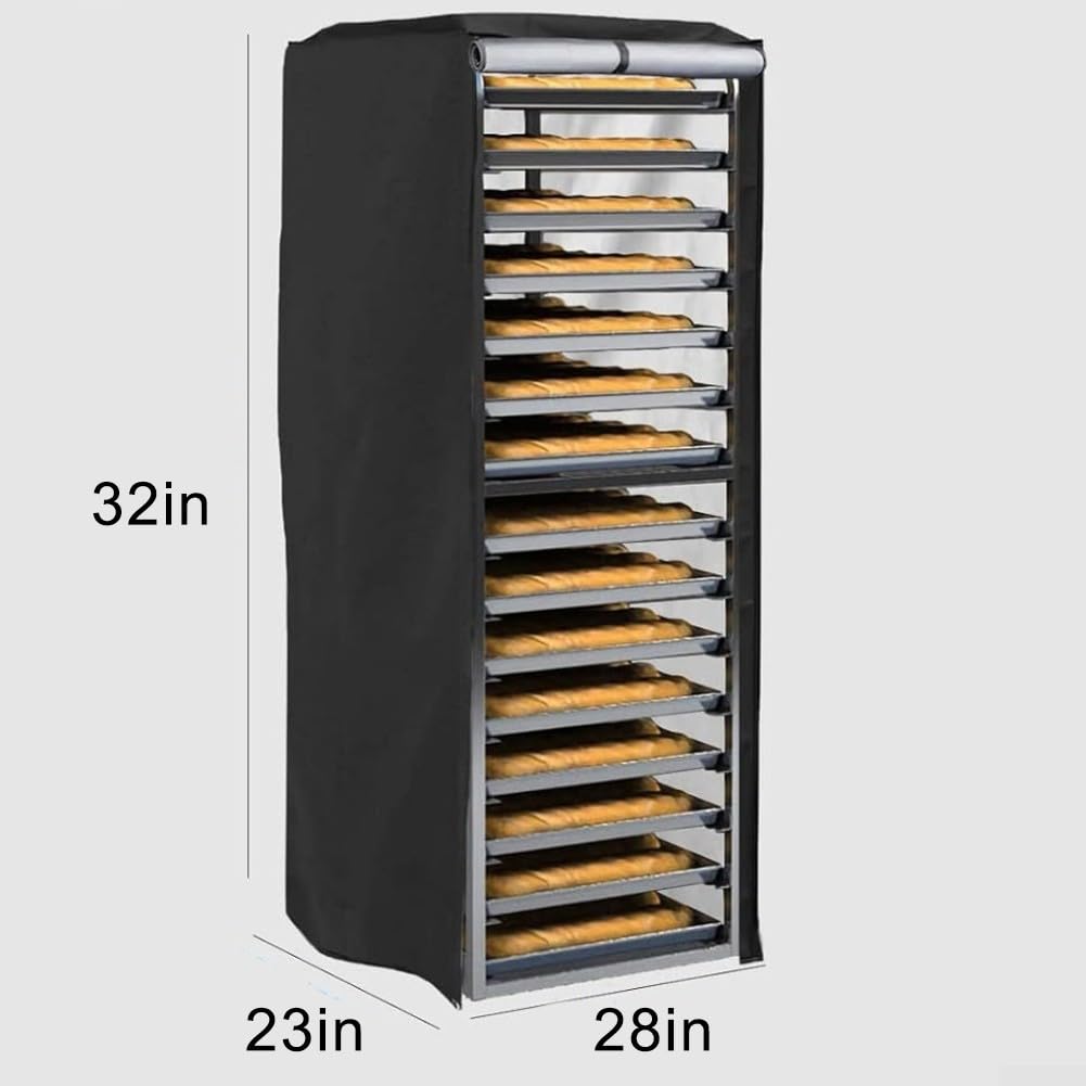 Housse robuste pour étagère de boulangerie 420D | avec fenêtre transparente, protection étanche à la poussière | pour poêle à pain à 20 niveaux, feuille de rangement ventilée 58,4 x 71,1 x