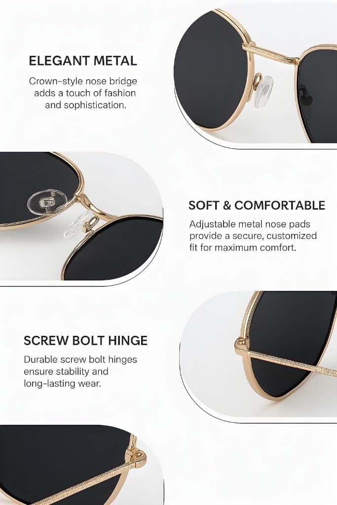 Mass Vision Hexagon Reading Sunglasses for Men & Women - Full Lens UV400 Outdoor Readers - Stylish Frame Design (3 Pack)