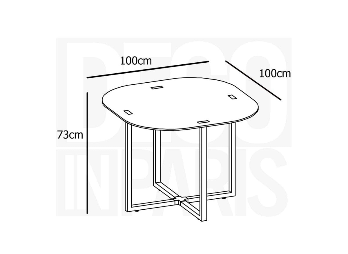 DecoInParis Ensemble Table + 4 chaises encastrables Noires FLEN