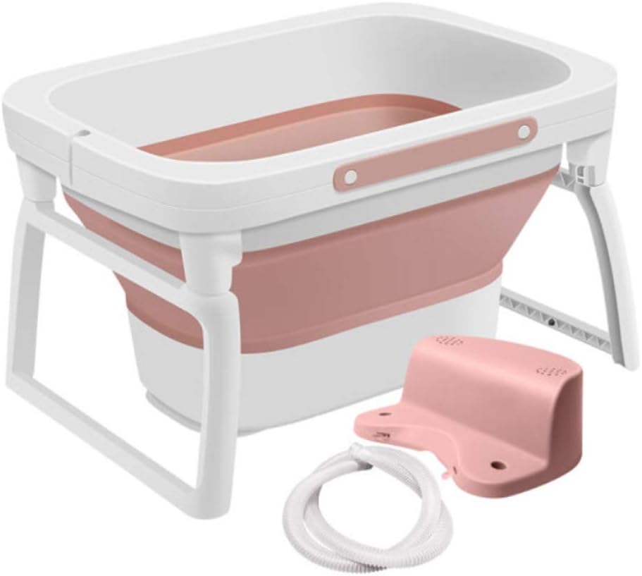 Baignoire Bebe Pliable Rose Bleu Convient Aux Enfants De 0 A 3 Ans Baignoire Bebe Avec Support Baignoire Haute Complete Avec Thermometre Et Egouttage Avec Siege De Bain Amovible Color Pink Amazon Fr Cuisine Maison