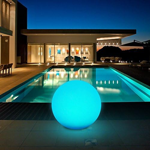 Truprima LED Ball Light, Decor LED Outdoor Lamp Rechargeable Remote Control Cordless 16 RGB Colors Decorative Waterproof Balls Shape Night Lights for Garden Home(5-Inch Sphere)