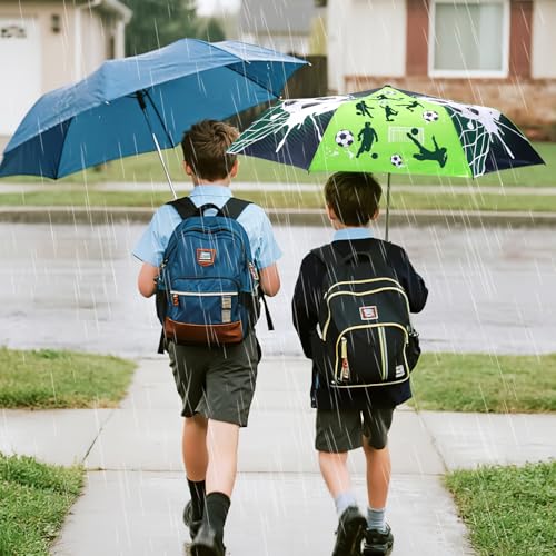 DPKOW Paraguas de fútbol, Paraguas Infantil Que Cambia de Color, Paraguas Plegable para Mochila Escolar, Regalos de fútbol para niños, Regalos Escolares, Paraguas para niños, 98 cm - imagen 7