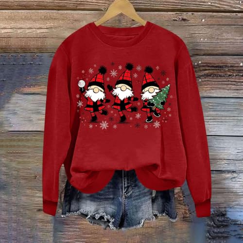 Christmas Sweatshirts for Women Funny Crewneck Santa Oversized Pullover - image 7