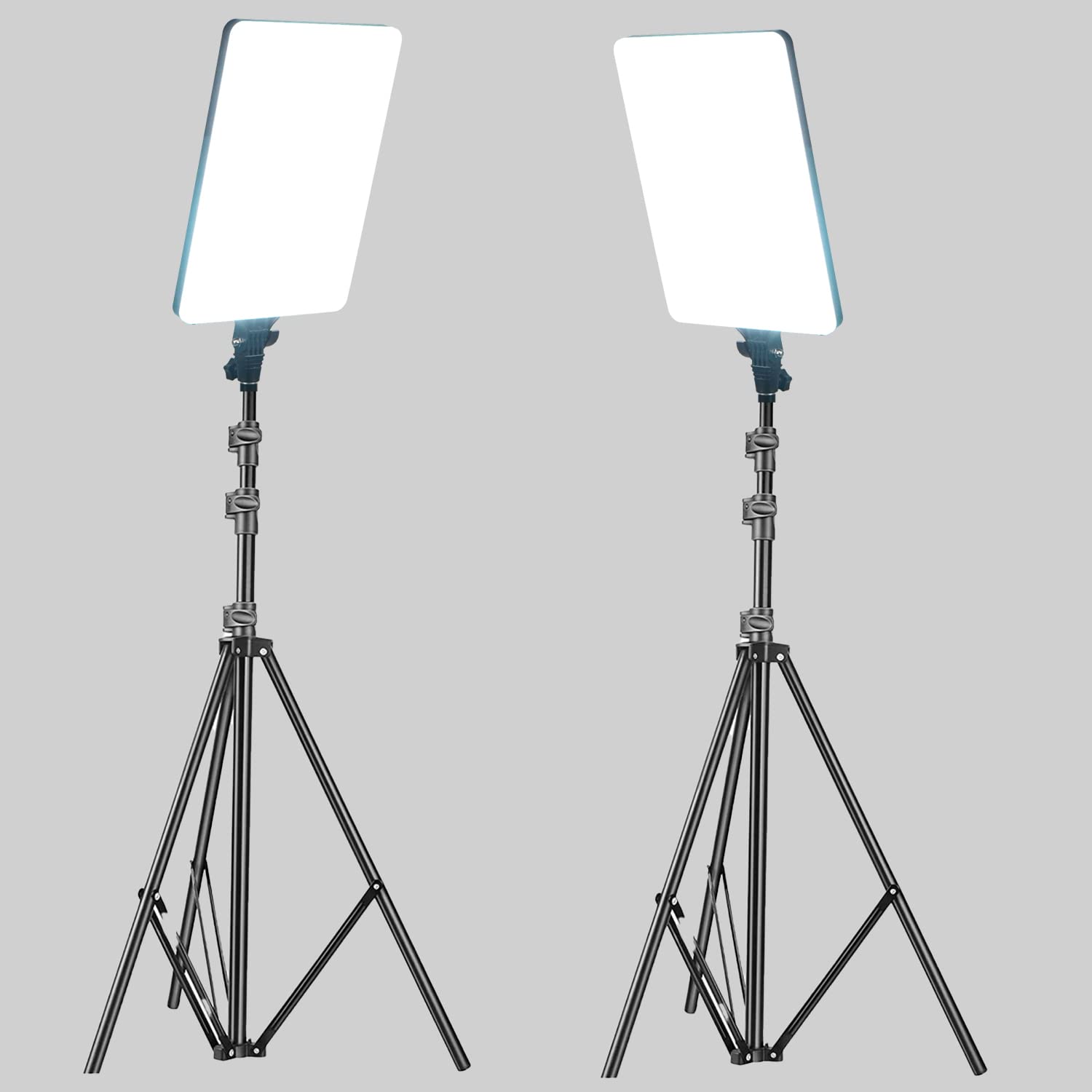 GIFTMAX 19 inch LED Panel Camera Light 3 Colors Dimmable Jewelry Studio Vlog Flat Panel Photography Led Light Panel with Remote Control (Panel Light 19 Inch + 9 Feet Stand (Pack of 2)