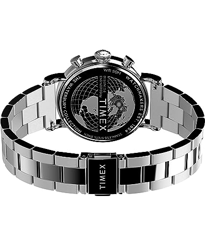 Image of Timex Waterbury 39mm Men's Analog Watch | Durable Stainless Steel Case | Day and Date Window | Durable Design | 100M Water Resistance