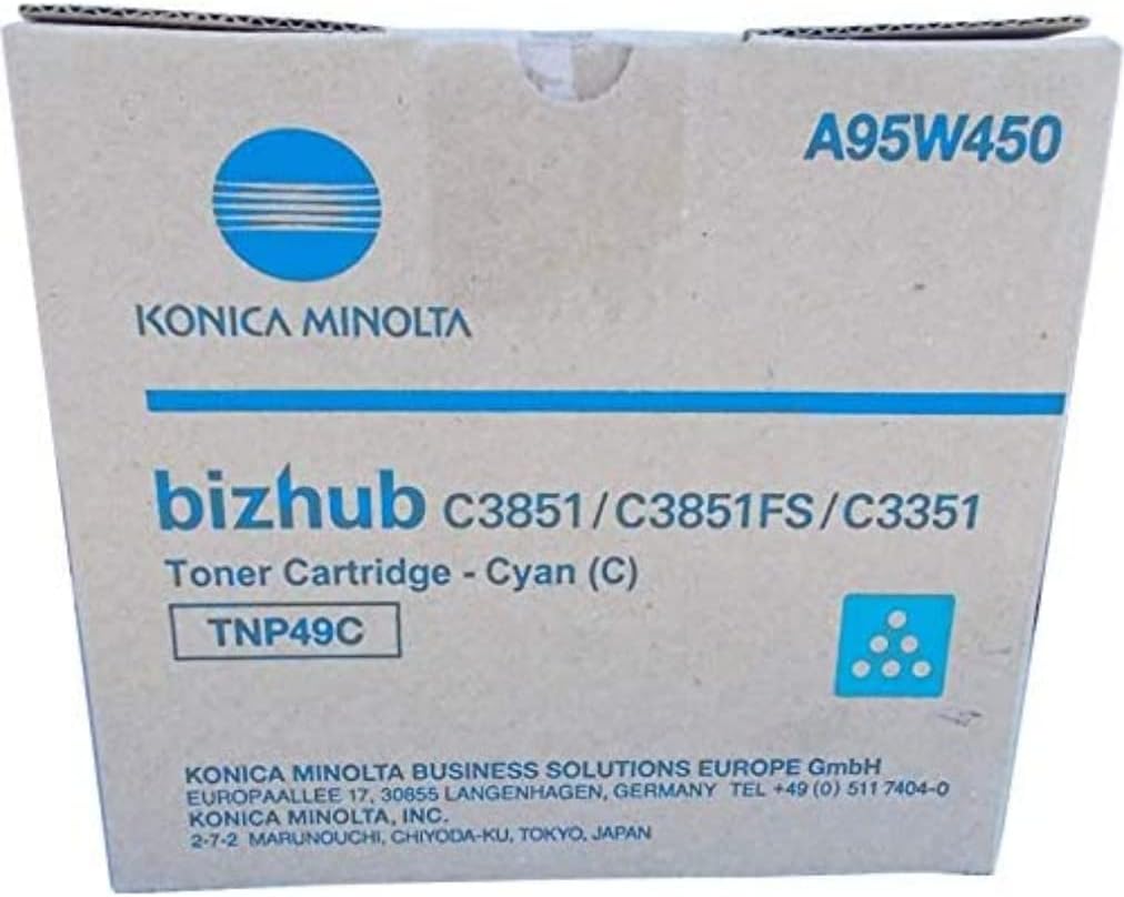 Konica Minolta Tnp-22 M-49 Cyan Toner A95 W450 12 K Ve 1 Piece for C3351, C3851