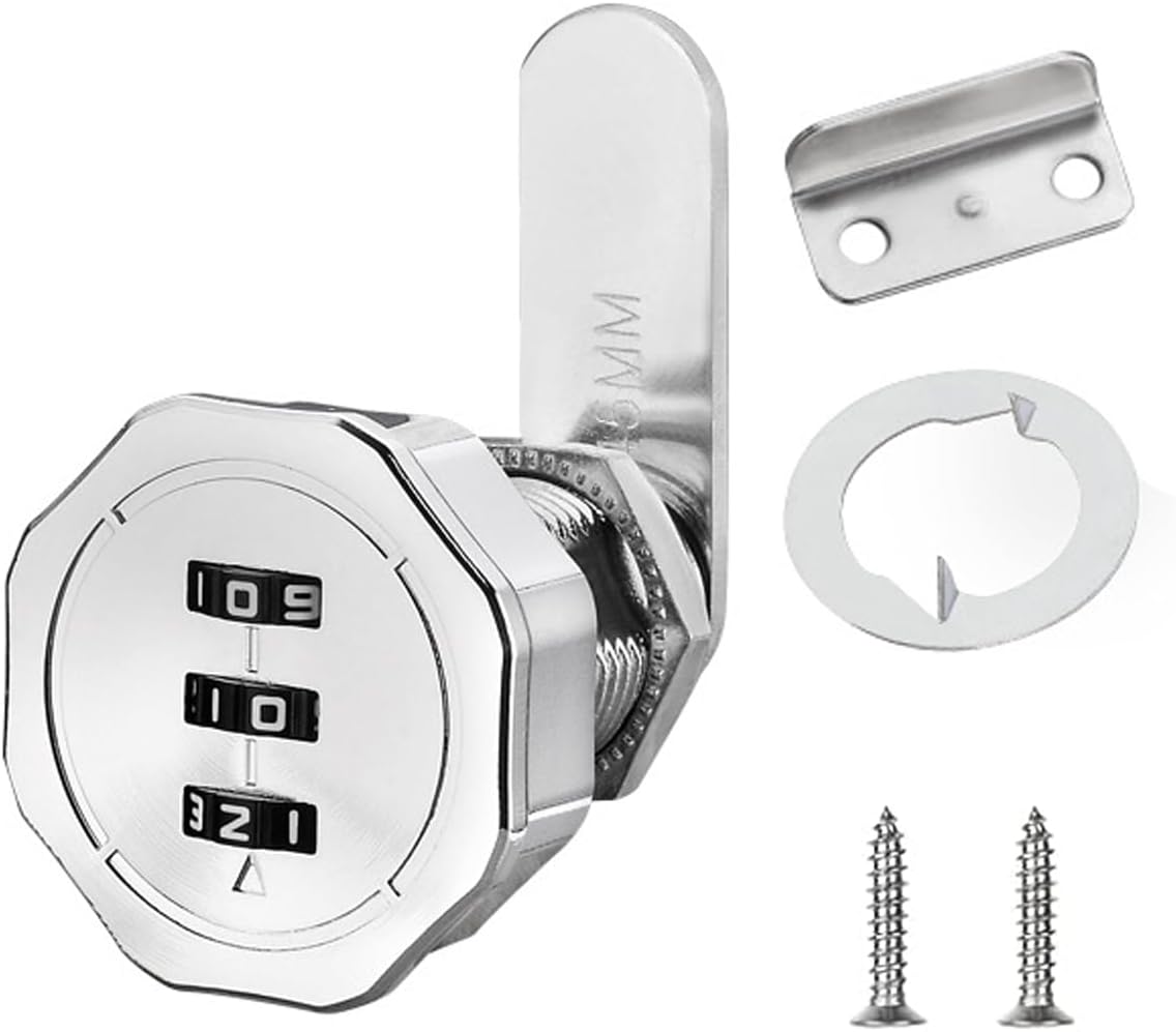 Security Mailbox Lock, 16mm Zinc Alloy Combination Cam Lock 3 Digit Code Combination Letter Post