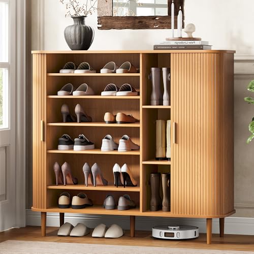 DHH Shoe Storage Cabinet with Sliding Door, 6-Tier Shoe...