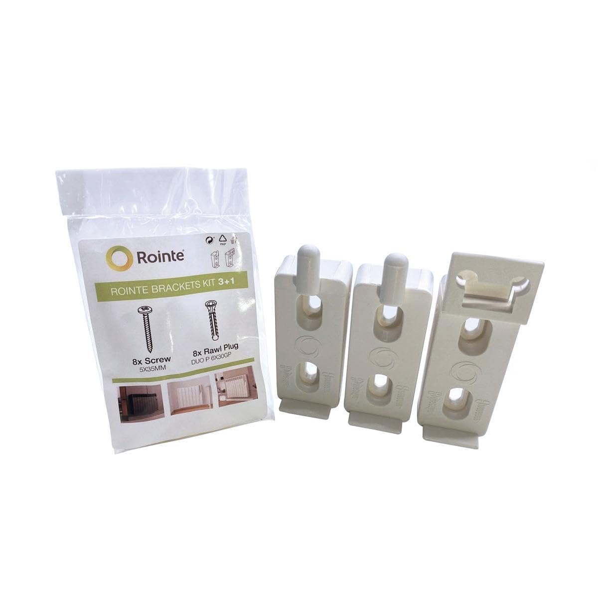 ROINTE BRACKETS KIT RSIRW02White (3 + 1 brackets)