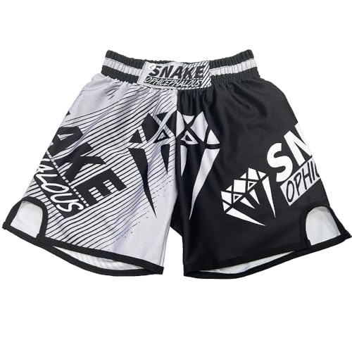 TAIKMD Shorts de boxe infantil para meninos Muay Thai MMA artes marciais kickboxing treinamento baú