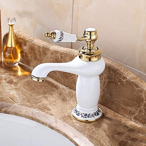 Robinet de salle de bain cuivre pour lavabo assis eau chaude et froide design moderne