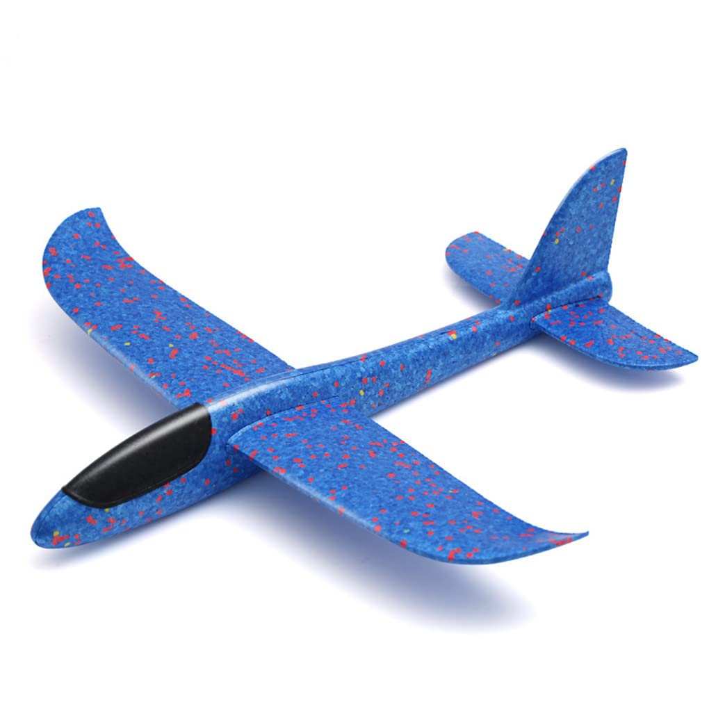 SKEIDO DIY Hand Launch Throwing Glider Aircraft Inertial Foam Airplane Toy Plane Model Broken-resistant Kids Toys(Blue)