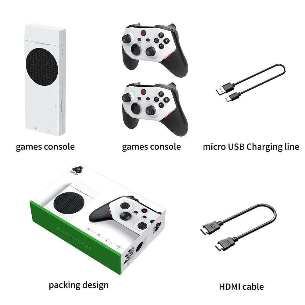 FYURI M88 Game Stick Console with 4K HDMI Output & 2.4G Wireless Controllers | 30,000+ Preinstalled Games,Ps2 Emulator | Easy Plug & Play TV Console,Video Game for Adult & Kids 4