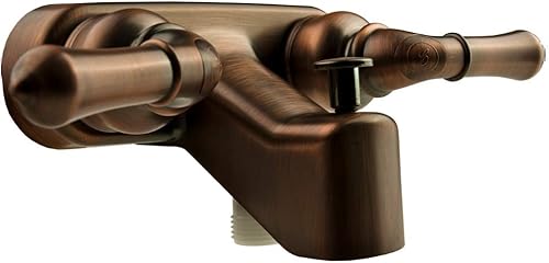 Miniatura 7 de Dura Faucet DF-SA110C-SN RV - Desviador de válvula de grifo para bañera y ducha con asas clásicas (níquel satinado cepillado)