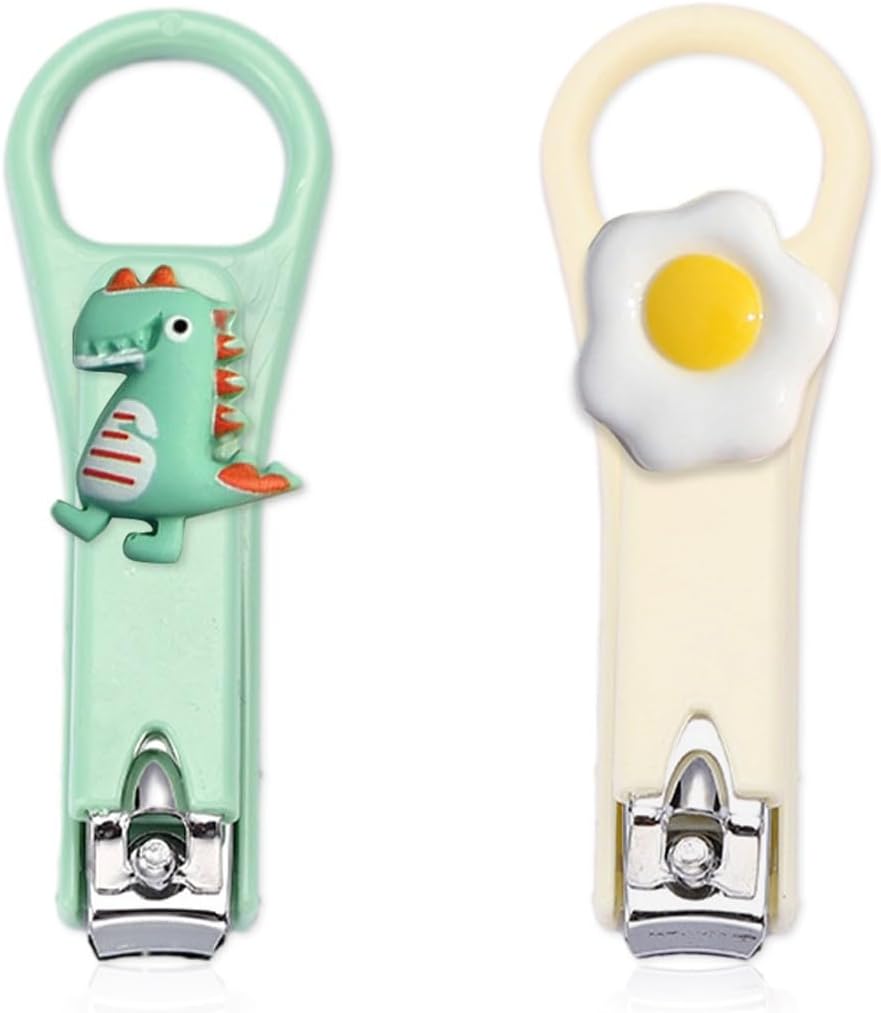 2 stuks nagelknipperset, nagelknipper recht, knipper voor vingernagels, nagelknipper scherp, nagelknipper voor vrouwen, meisjes en kinderen (groen, beige)