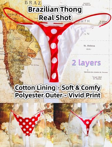 String Ficelle pour Femme en Coton Sexy Tanga Culottes Lot de 3 (Série de Points, Small) – vue 8