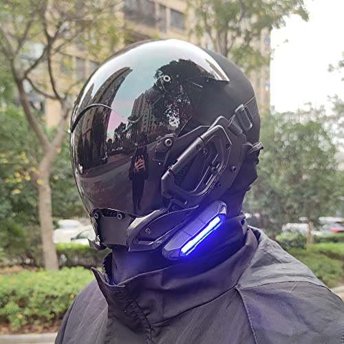 kyeday punk gothic cyber mask for mentechwear mask halloween cosplay costume accessory with led light