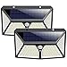 Solar Lights Outdoor 180 LED,Yacikos 2000LM Super Bright Security Lights 270°Wide Angle Motion Sensor Lights Wireless IP65 Waterproof Wall Night Light with 3 Modes for Fence Garage Step Stair(2 Pack)