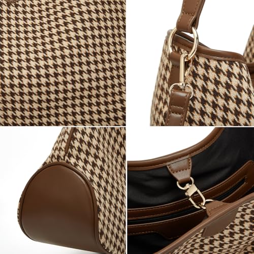 Bolso cruzado tejido para mujer, estilo cuadros, casual y grande, para trabajo o uso diario miniatura 7