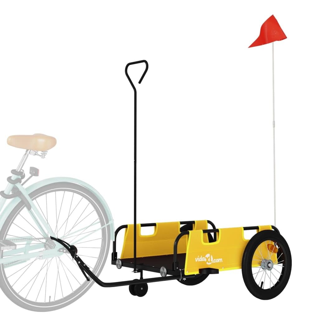 ShGaxin Fahrradanhänger Gelb Oxford-Gewebe und Eisen, Fahrrad Anhänger, Lastenanhänger, Handwagen, Fahrrad-lastenanhänger, Lastenfahrrad - 94190