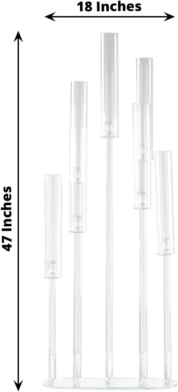 47 in Clear 7 Arm Crystal Glass Candelabra Taper Candle Holder Wedding Party Events Receptions Home Decorations Supplies