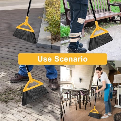 Image of Heavy Duty Yellow Angle Broom with Long Handle - 1 Pack