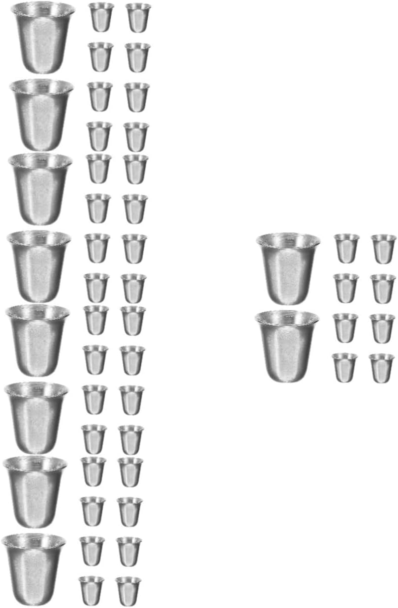 5sets Metal Religious Cup Stainless Steel Communion Set for Church Bag 10pcs*5