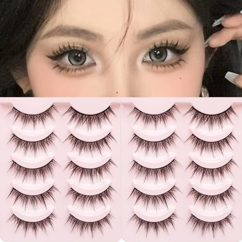 10 Pares kit Extensiones de Pestañas Pestañas Postizas Magneticas Pestañas 3D DIY Aspecto Natural Pestañas Postizas Adecuado para la Vida Diaria Cosplay y Varios Looks de Maquillaje