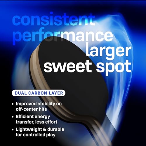 Image of RiftX Carbon ITTF Approved Table Tennis Racquet | Russian Basswood Blade with Carbon Layers & Kiri Core | Ergonomic Handle TT Bat | Controlled Attack + Spin Rubber | Table Tennis Racket