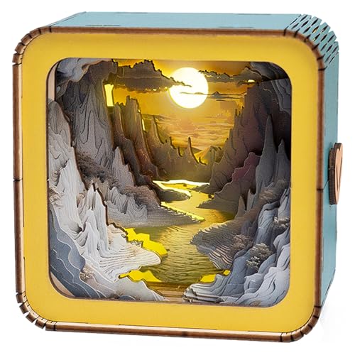 Blumuze 3D Wooden Puzzles Night Light, 3D Wooden Jigsaw Puzzles for Adults Kids, DIY 3D Puzzle Night Lamp Birthday Gifts for Women, Best Friends, Present for Lover on Christmas (L004)