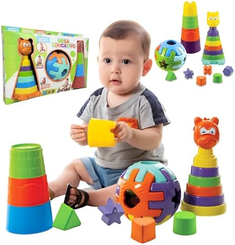 Brinquedo Educativo Montar E Empilhar Kit Brinquedos Didático Sen...